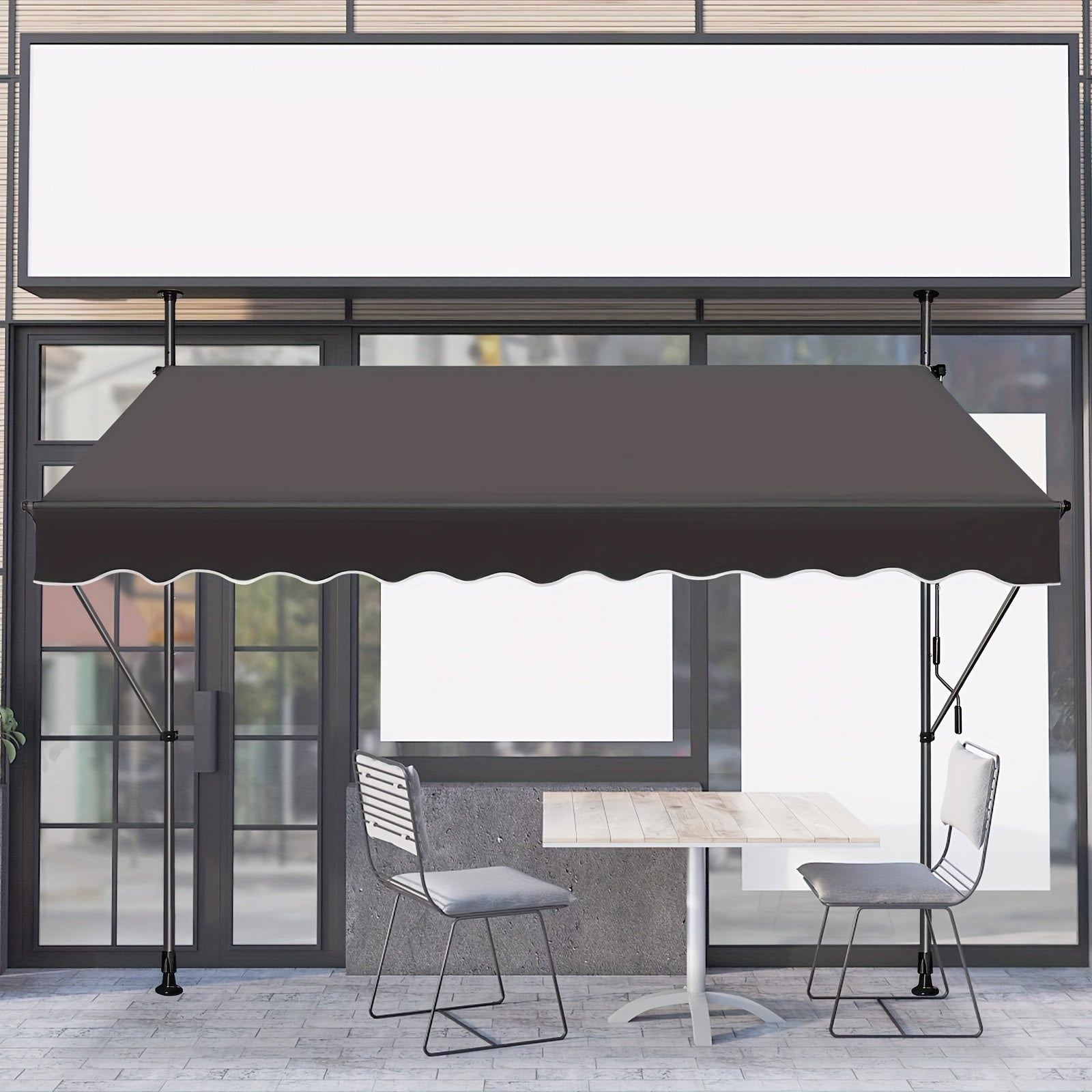 Store banne, Gris foncé pour balcon et jardin – vue détaillée 5