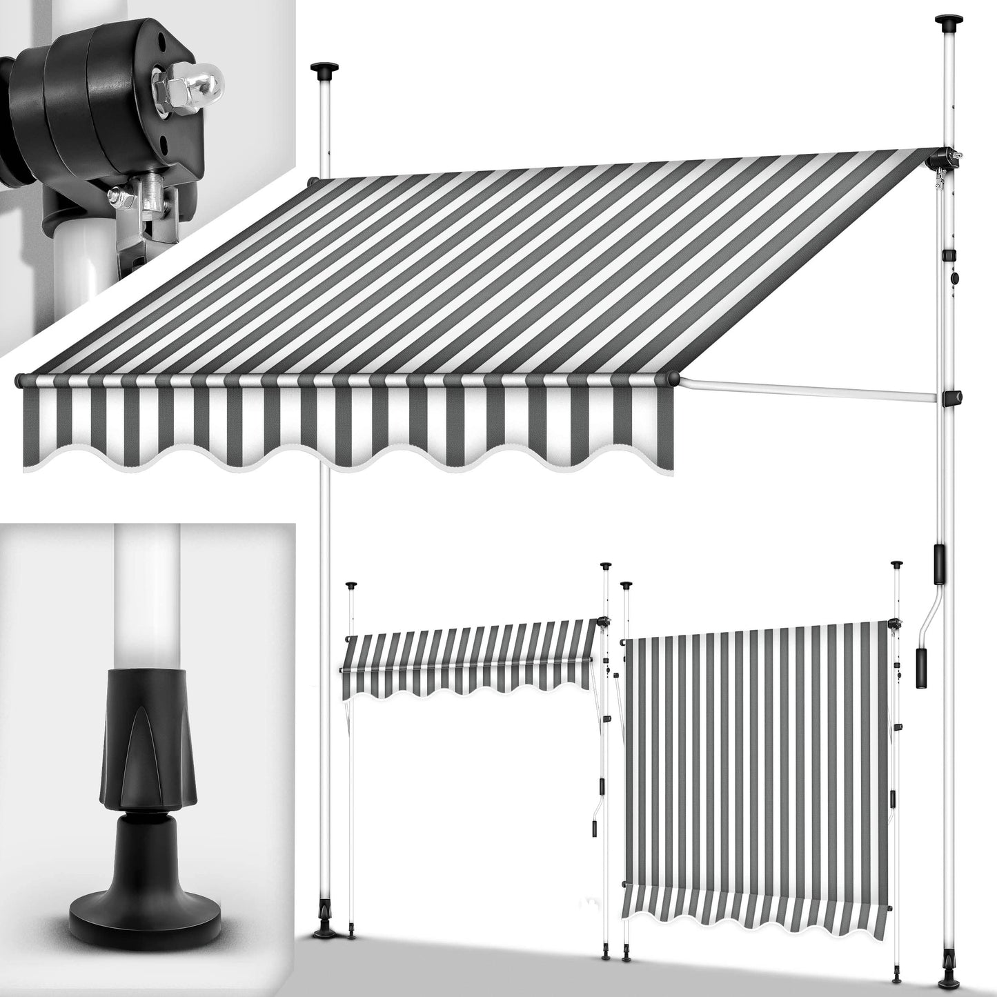 Store banne, Gris pour balcon – vue détaillée 104