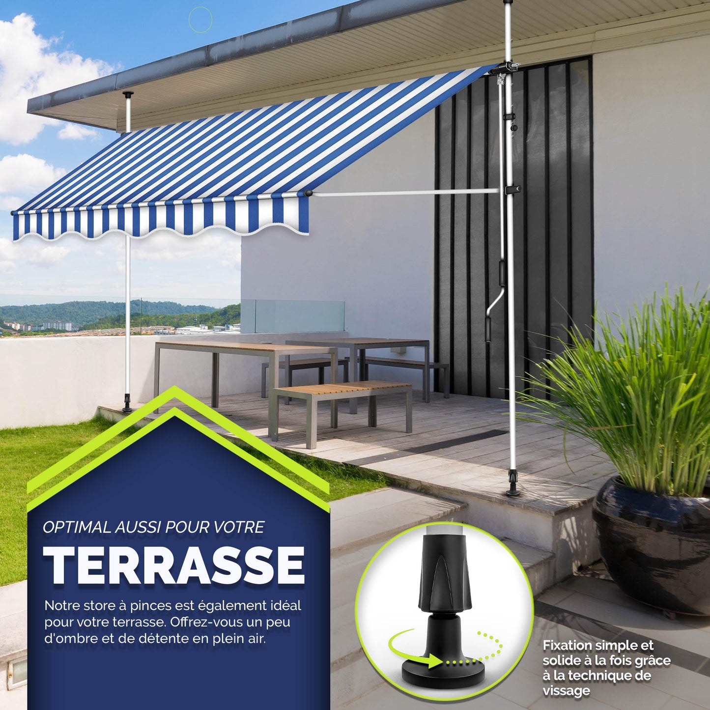 Store banne, Gris pour balcon – vue détaillée 12