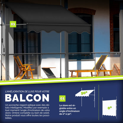Store banne, Gris pour balcon – vue détaillée 16
