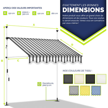 Store banne, Gris pour balcon – vue détaillée 24