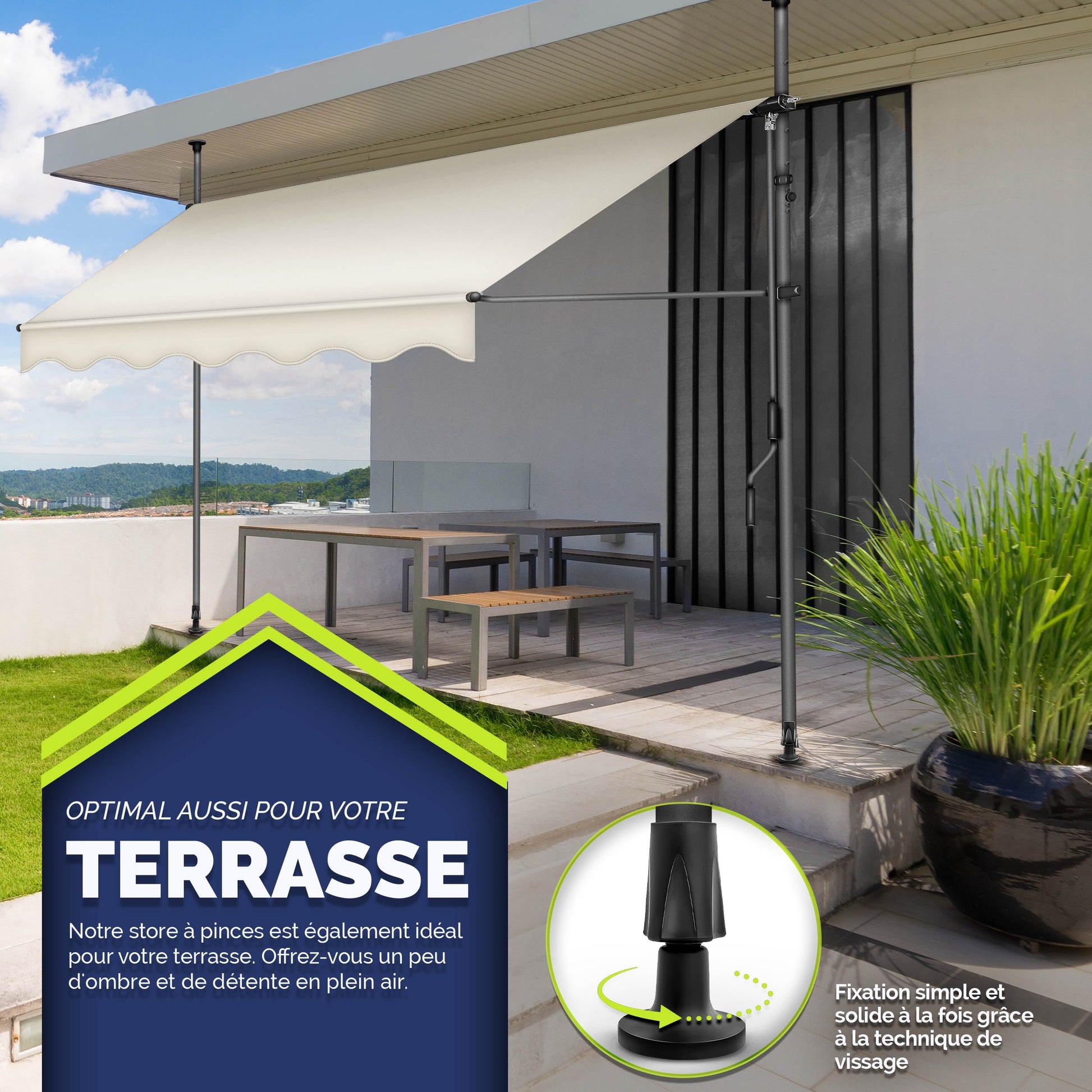 Store banne, Gris pour balcon – vue détaillée 26