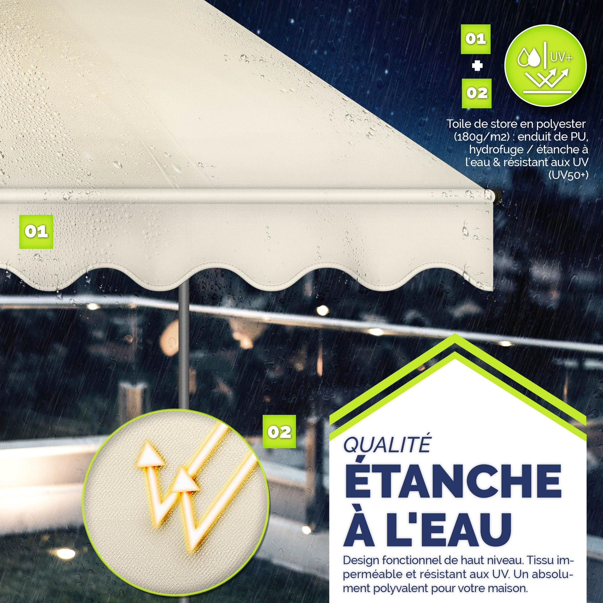 Store banne, Gris pour balcon – vue détaillée 27