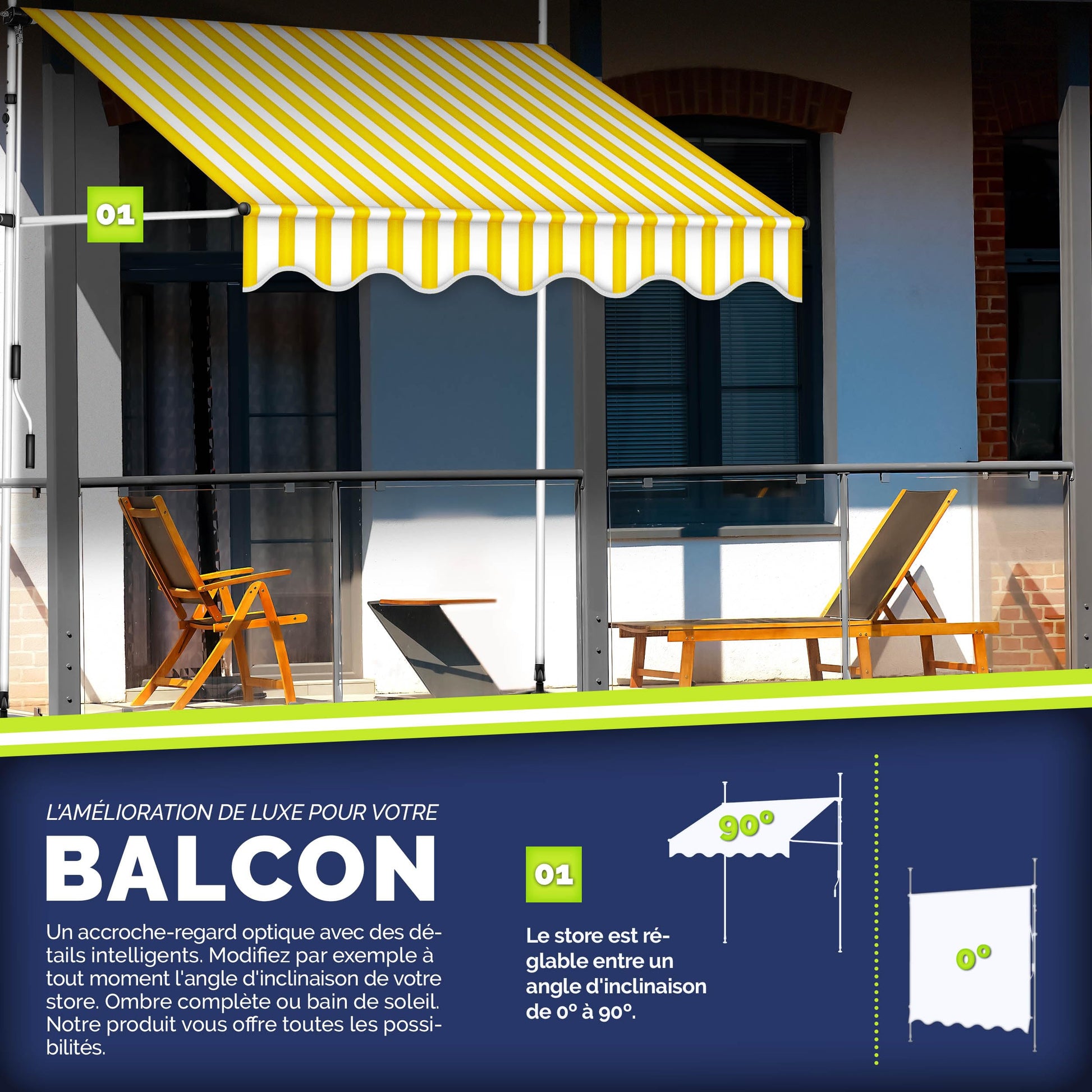 Store banne, Gris pour balcon – vue détaillée 29