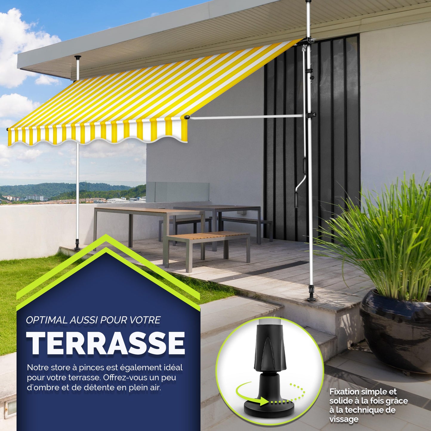 Store banne, Gris pour balcon – vue détaillée 30