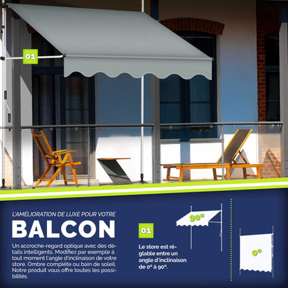 Store banne, Gris pour balcon – vue détaillée 34