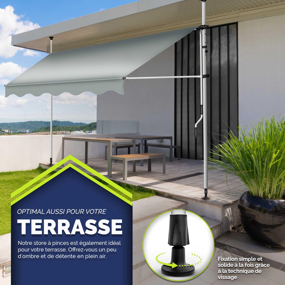 Store banne, Gris pour balcon – vue détaillée 35