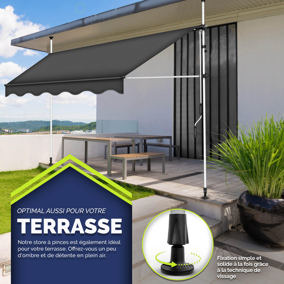 Store banne, Gris pour balcon – vue détaillée 41