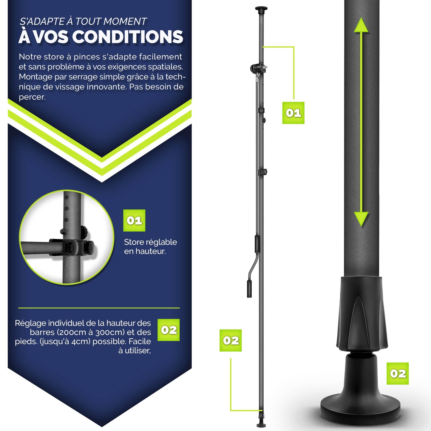 Store banne, Gris pour balcon – vue détaillée 45