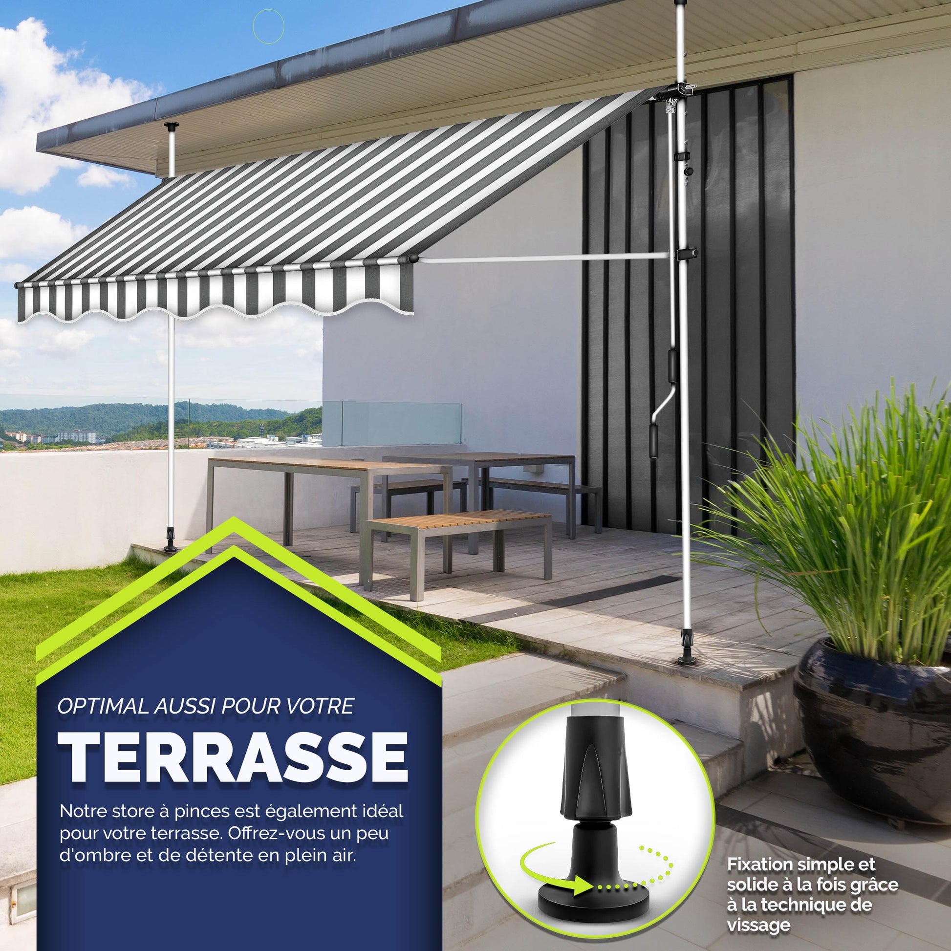 Store banne, Gris pour balcon – vue détaillée 52