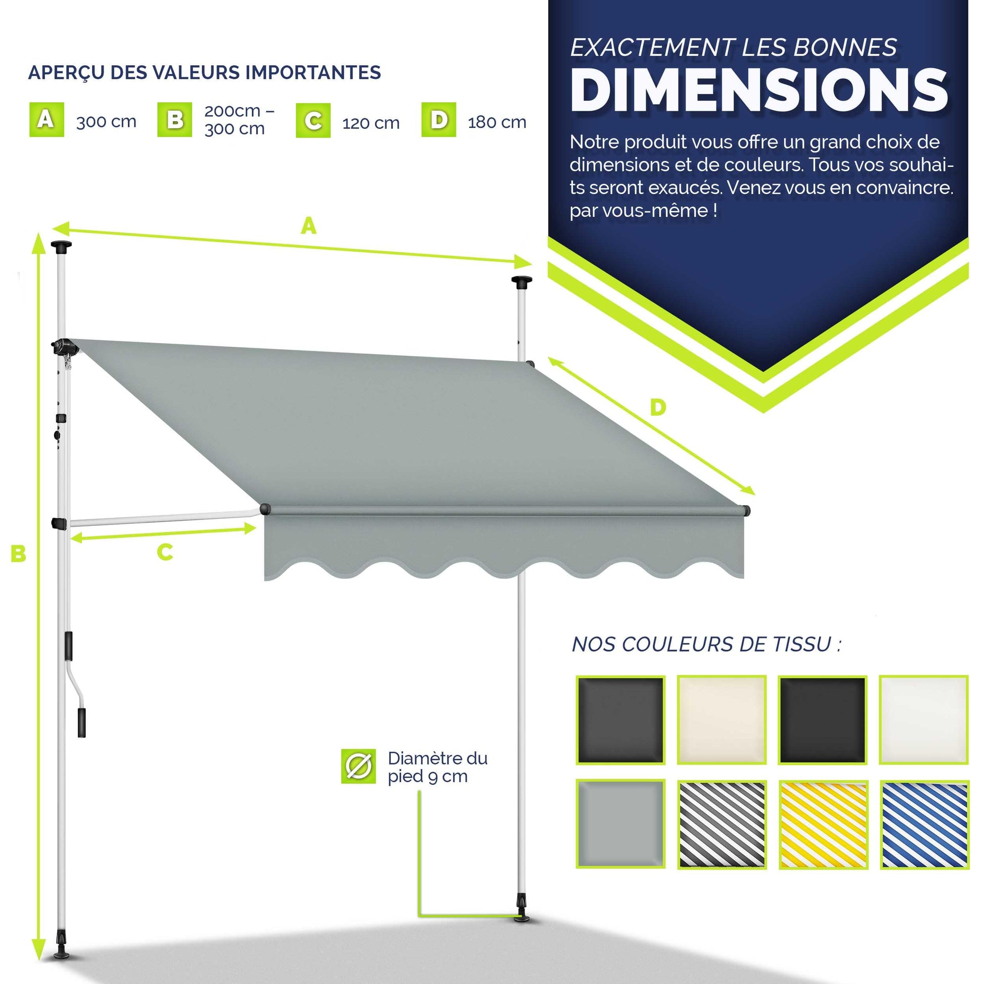 Store banne, Gris pour balcon – vue détaillée 76