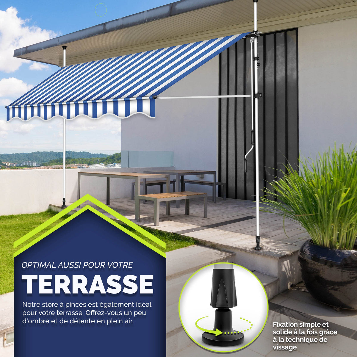 Store banne, Gris pour balcon – vue détaillée 85
