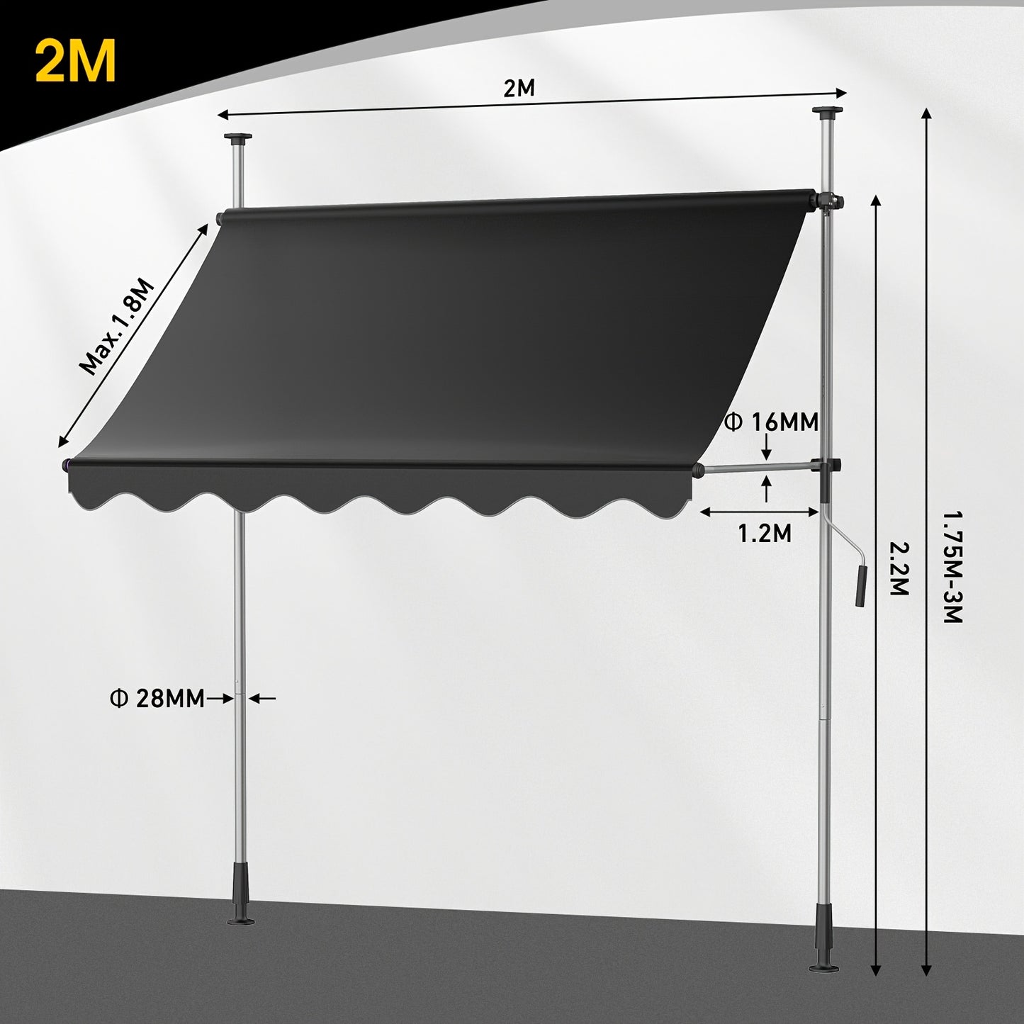 Store banne, Gris pour jardin – vue détaillée 3