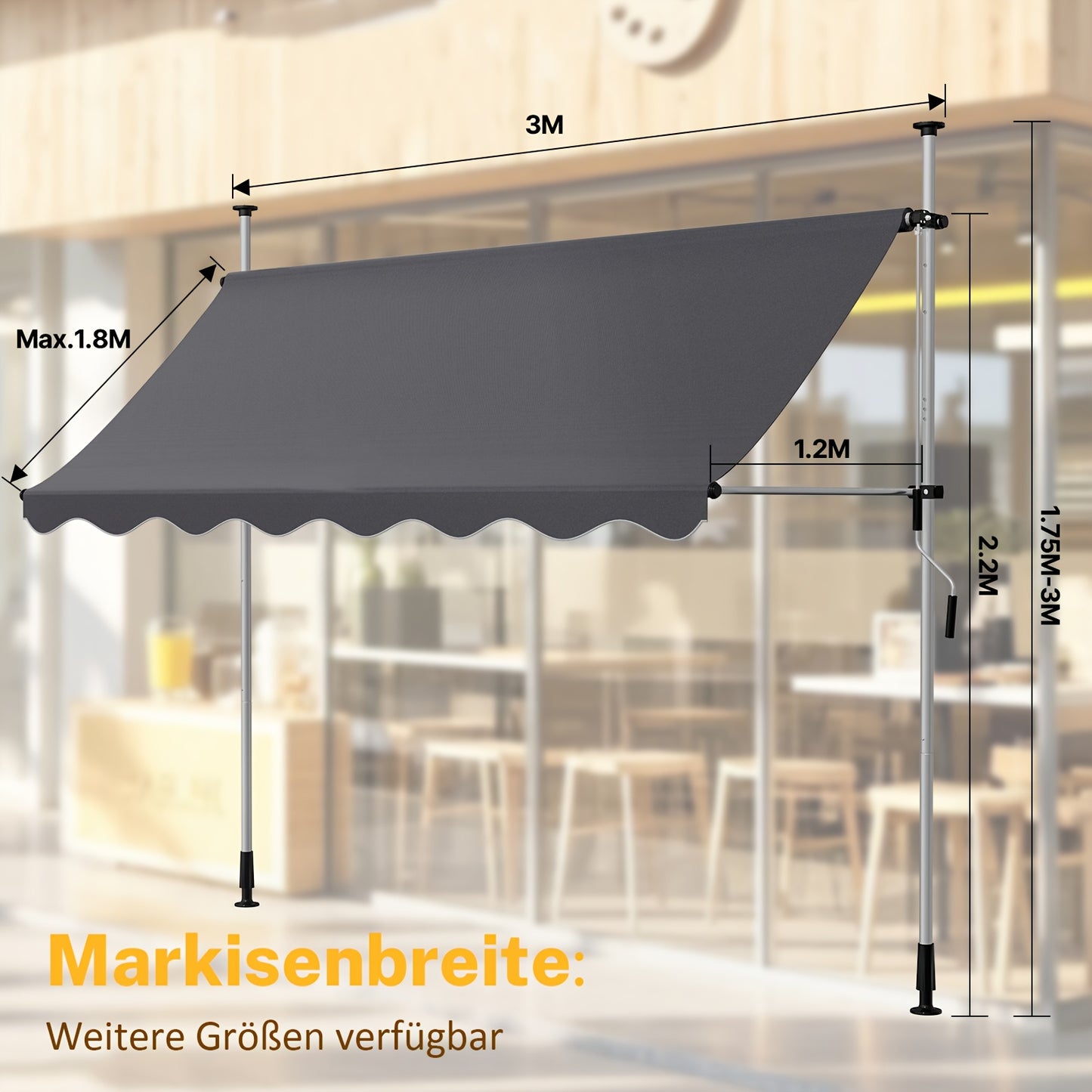 Store banne, Gris pour jardin – vue détaillée 6