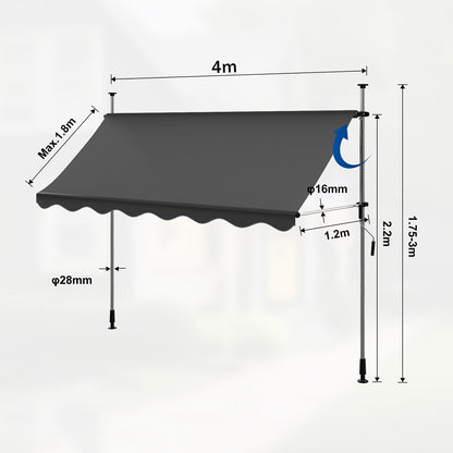 Store banne, Gris pour jardin – vue détaillée 8