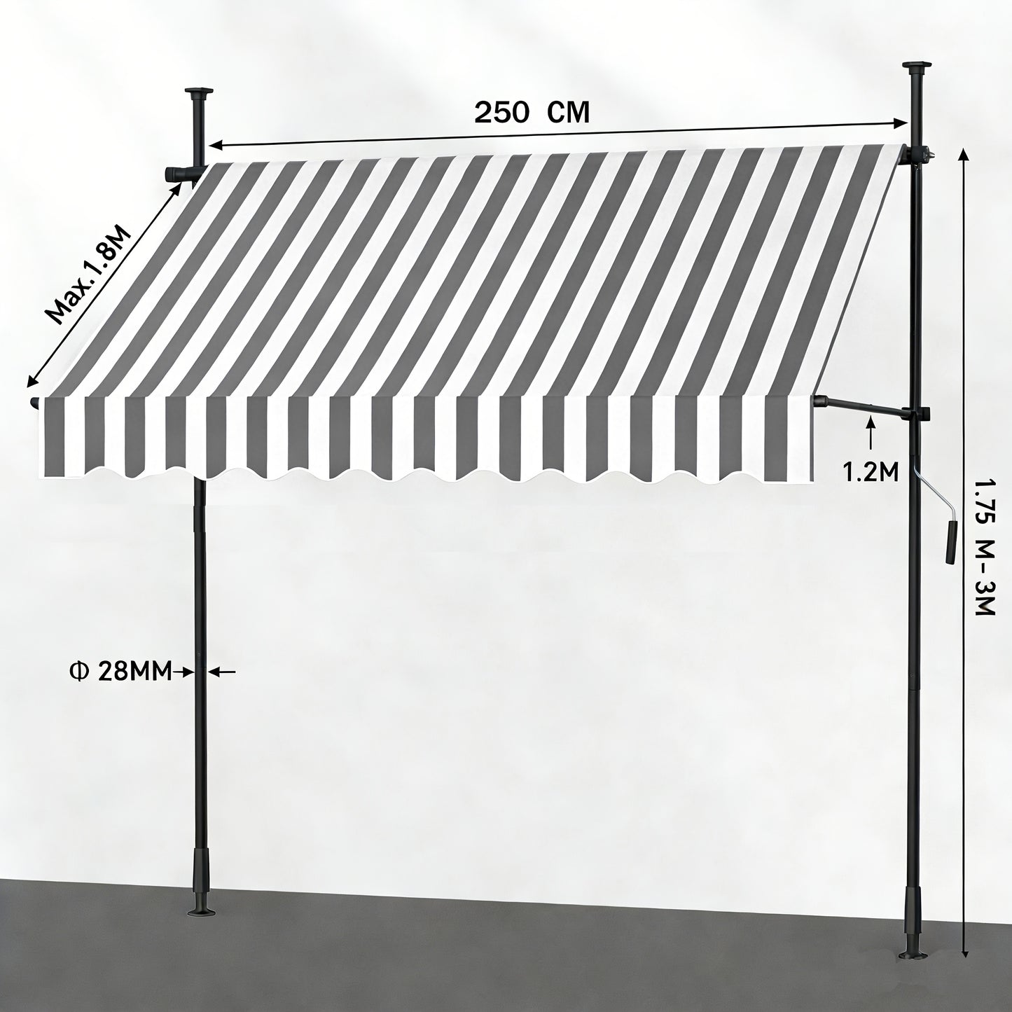 Store banne, Gris pour jardin – vue détaillée 20