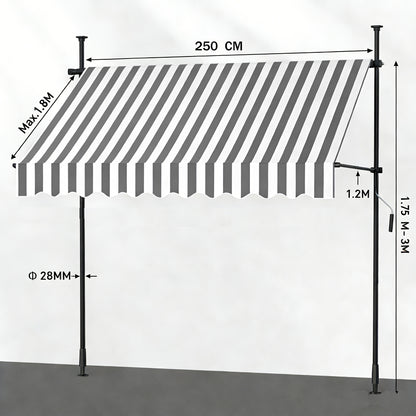 Store banne, Gris pour jardin – vue détaillée 20