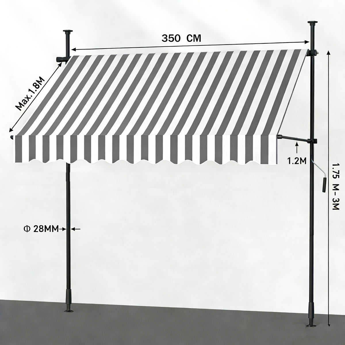 Store banne, Gris pour jardin – vue détaillée 22