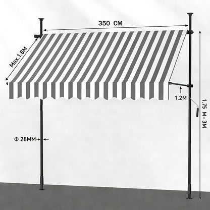 Store banne, Gris pour jardin – vue détaillée 22