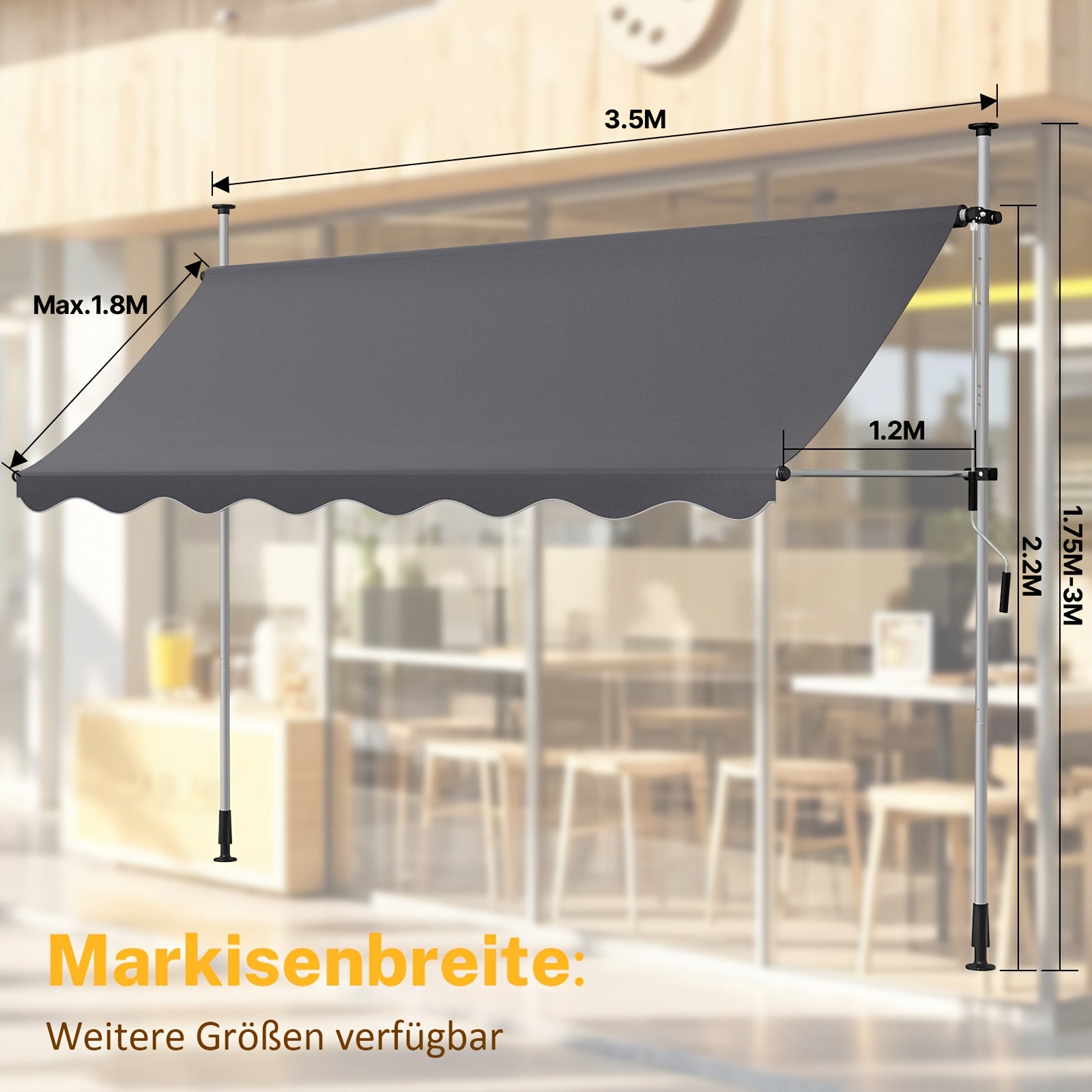 Store banne, Gris pour jardin – vue détaillée 26