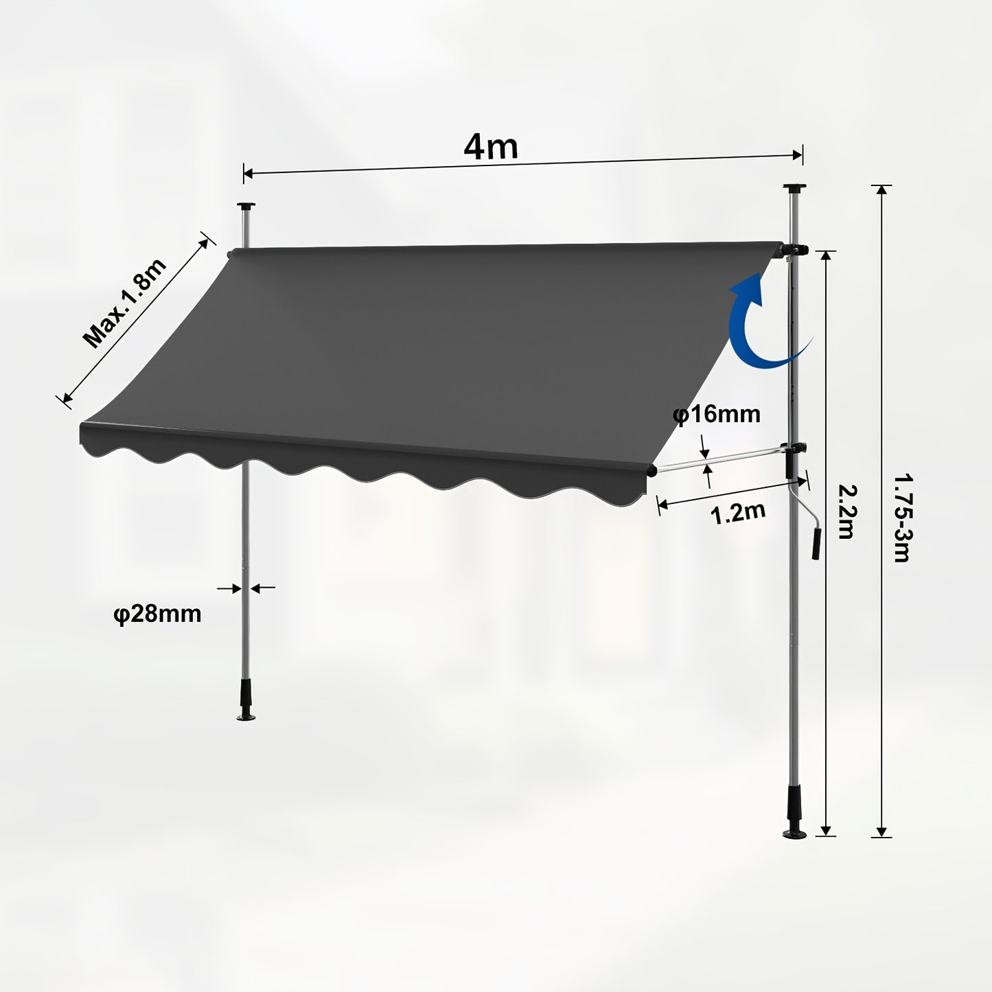 Store banne, Gris pour jardin – vue détaillée 35