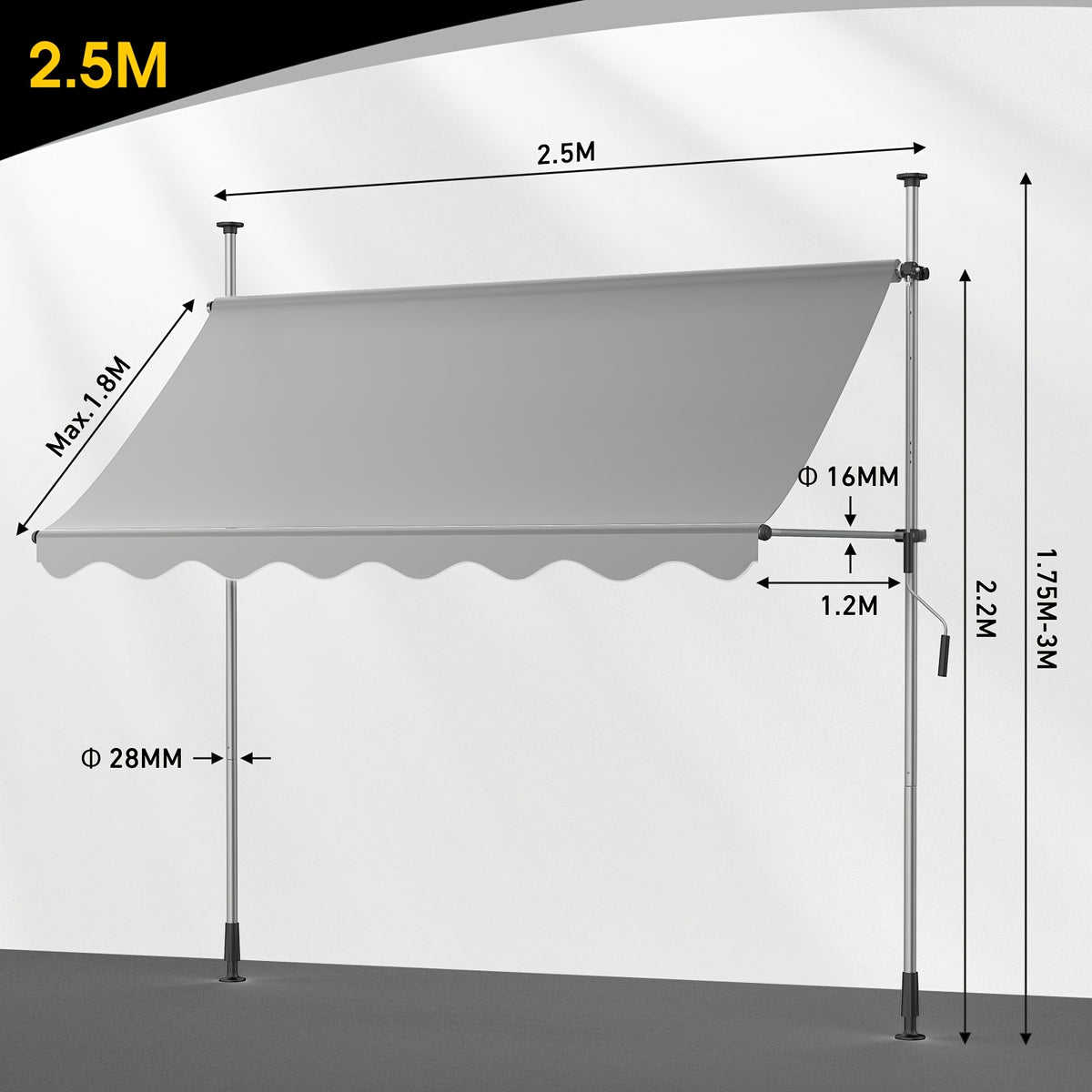 Store banne, Gris pour jardin – vue détaillée 37