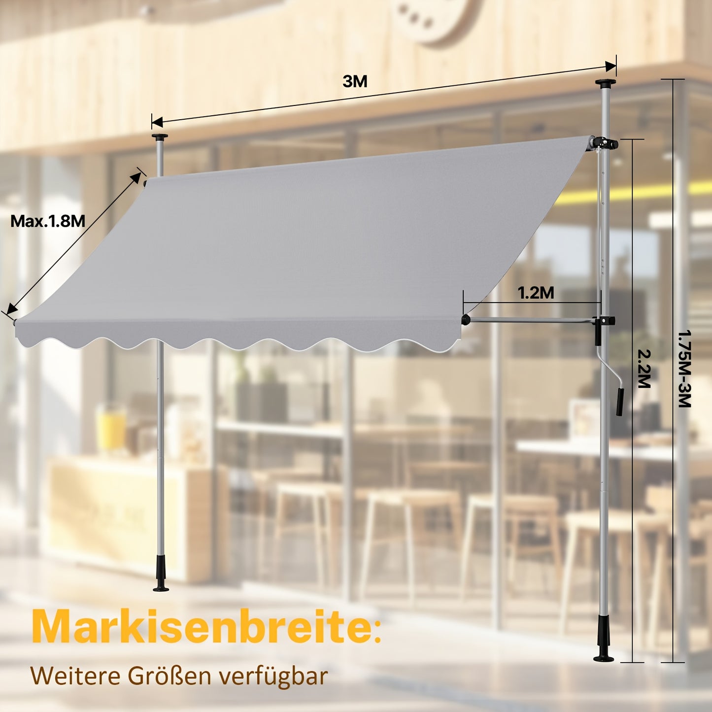Store banne, Gris pour jardin – vue détaillée 38