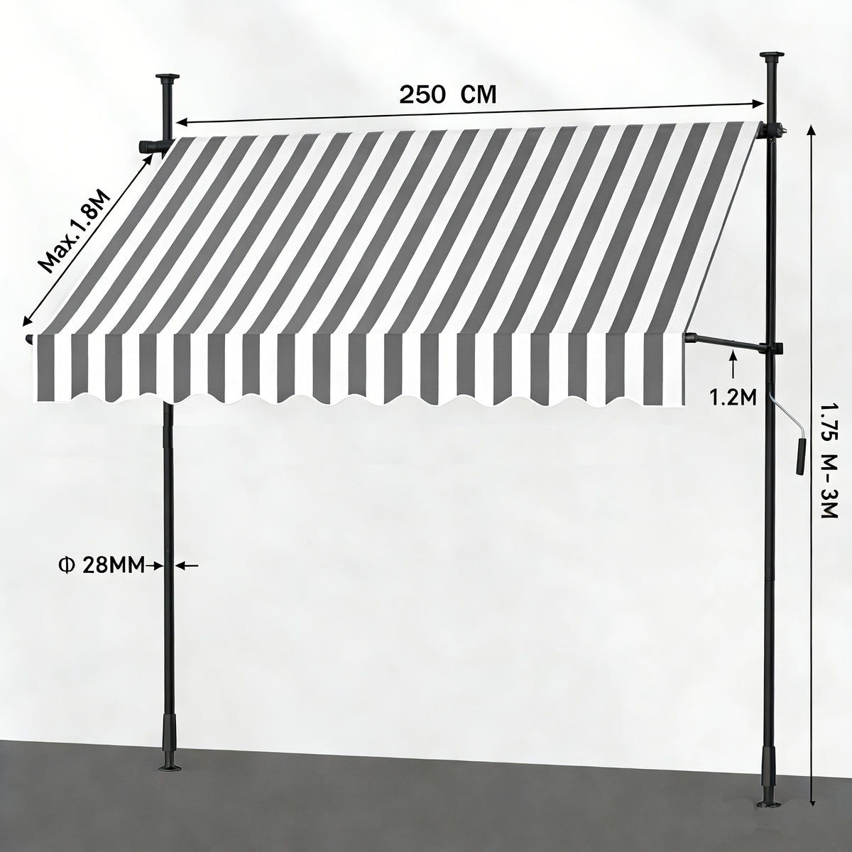 Store banne, Gris pour jardin – vue détaillée 40