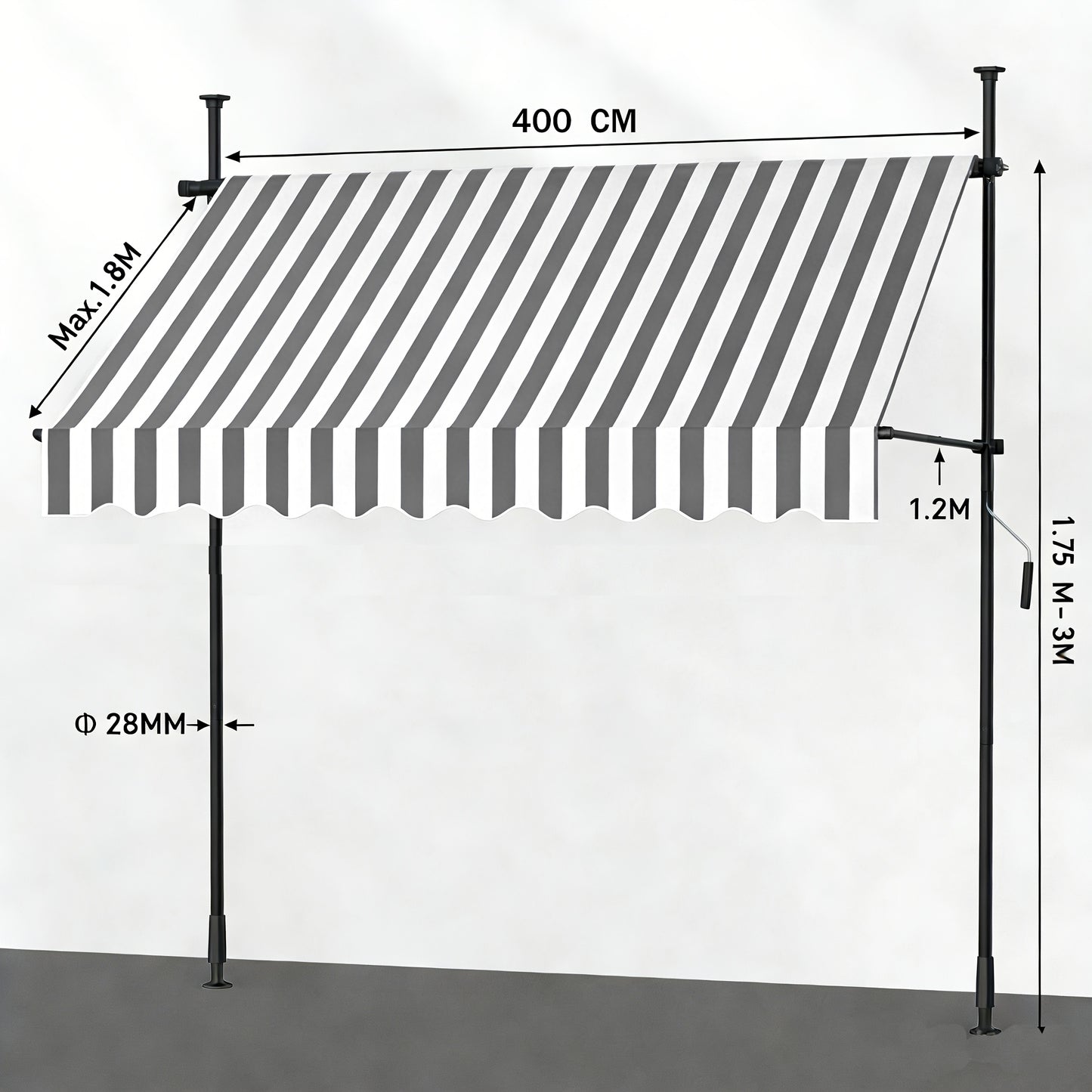 Store banne, Gris pour jardin – vue détaillée 42