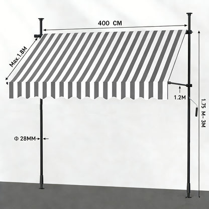 Store banne, Gris pour jardin – vue détaillée 42