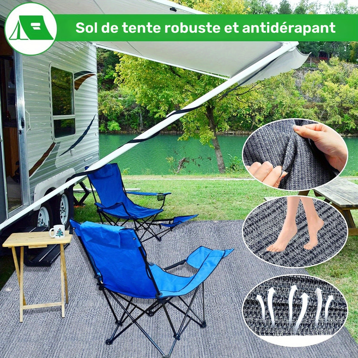 Store banne, sols de tente pliables pour la randonnée pour jardin et balcon – vue détaillée 5