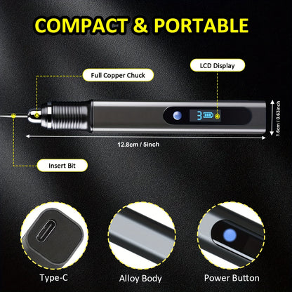 Stylo de gravure rechargeable, bois pour la gravure de bijoux et quotidien – vue principale