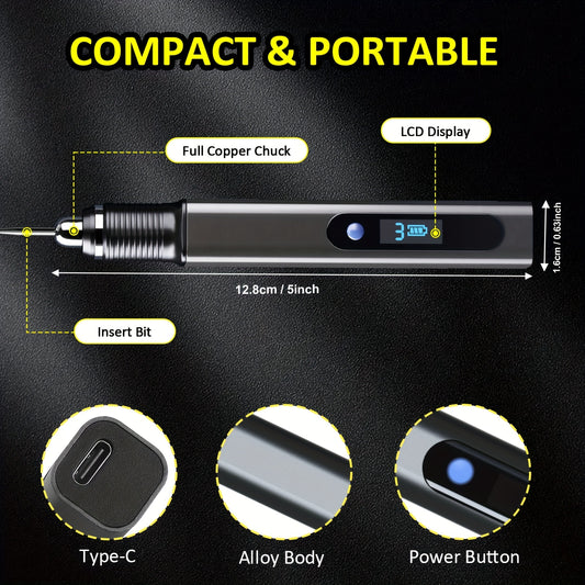 Stylo de gravure rechargeable, bois pour la gravure de bijoux et quotidien – vue principale