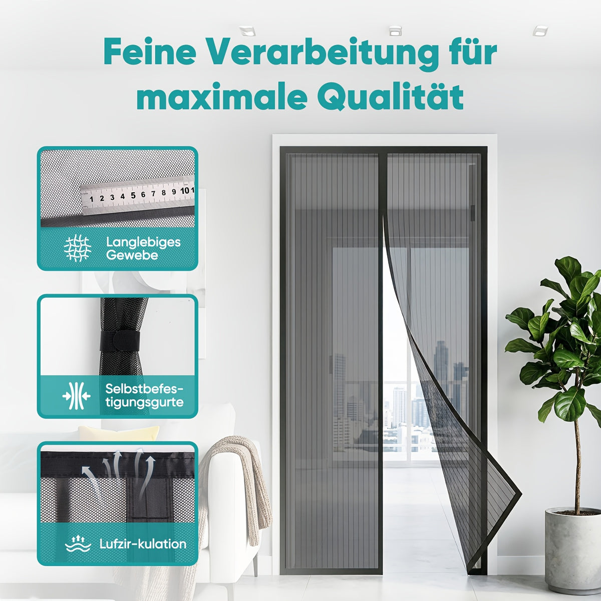 Sunula Moustiquaire Magnétique Tour pour jardin et terrasse – vue détaillée 2