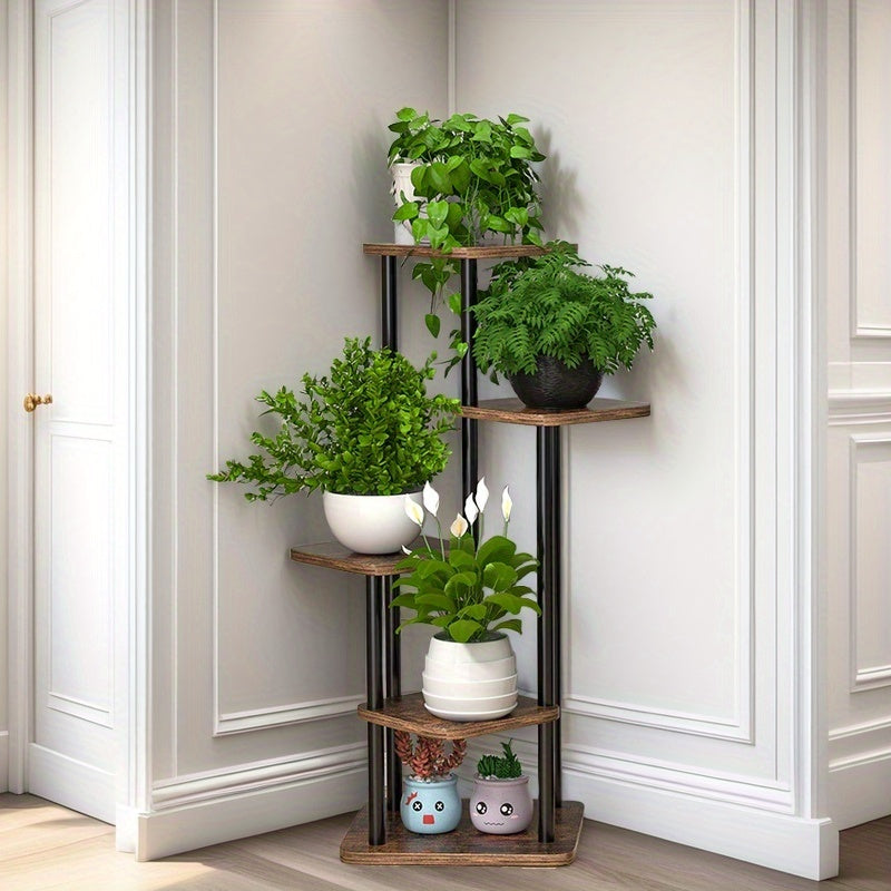 Support à plantes en bois, métal pour salon et maison – vue détaillée 2
