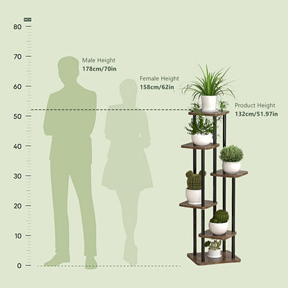 Support à plantes en bois, métal pour salon et maison – vue détaillée 3