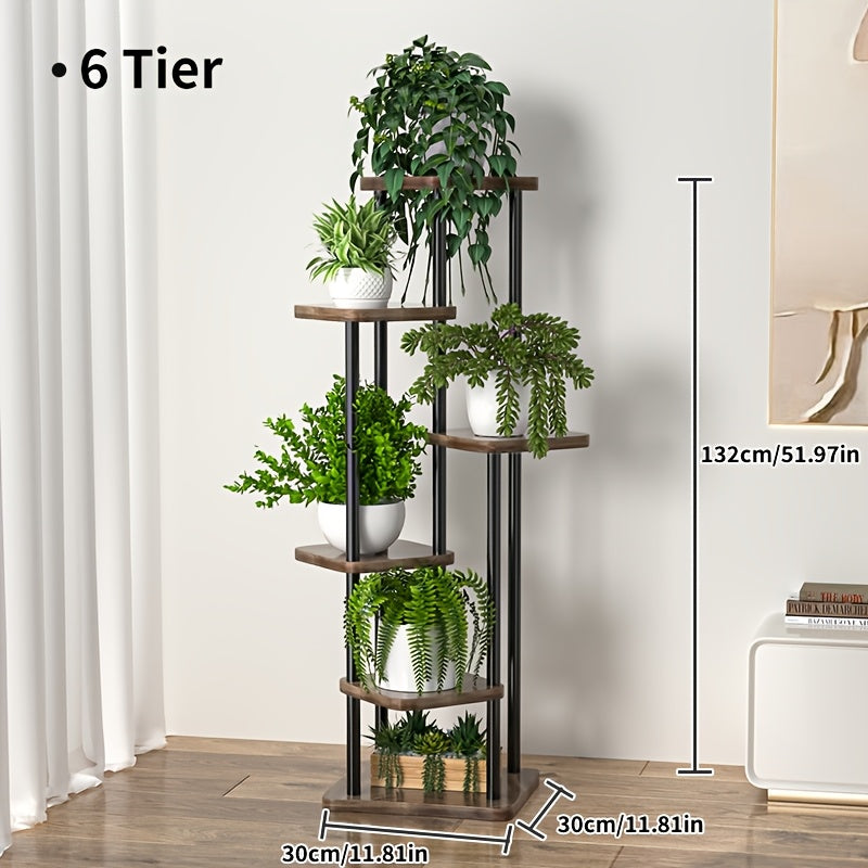 Support à plantes en bois, métal pour salon et maison – vue détaillée 4