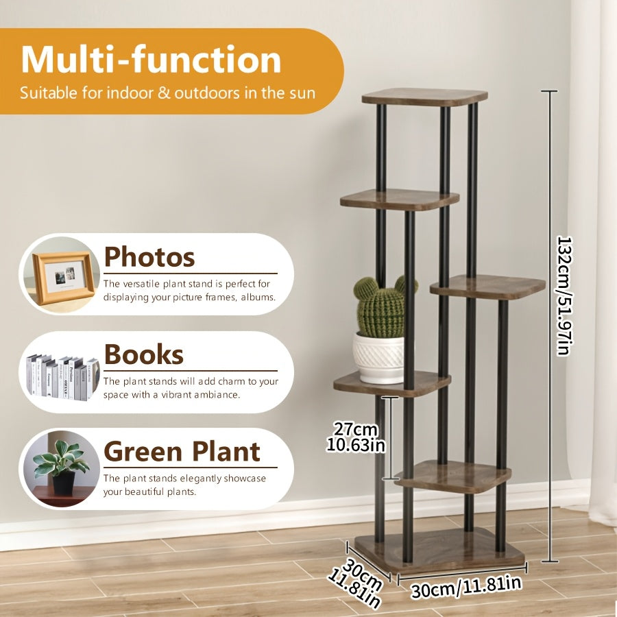 Support à plantes en bois, métal pour salon et maison – vue détaillée 5