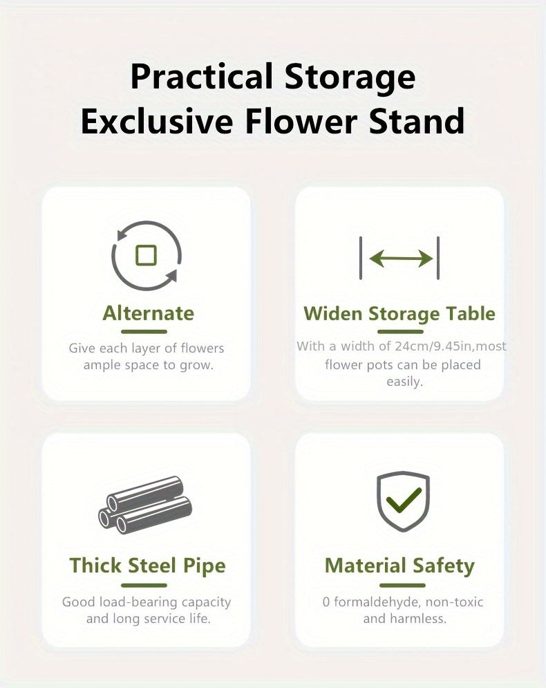 Support à plantes en bois, métal pour salon et maison – vue détaillée 10