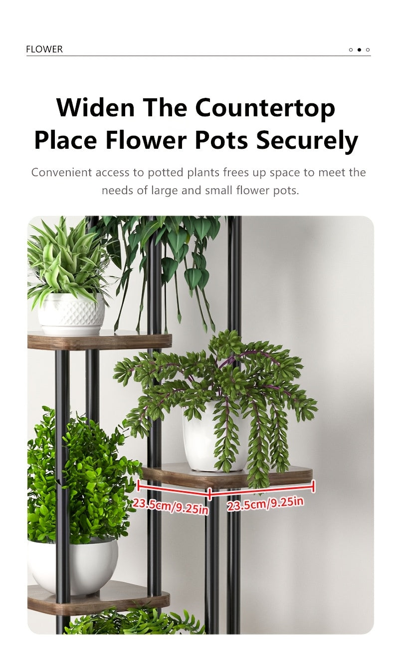 Support à plantes en bois, métal pour salon et maison – vue détaillée 11