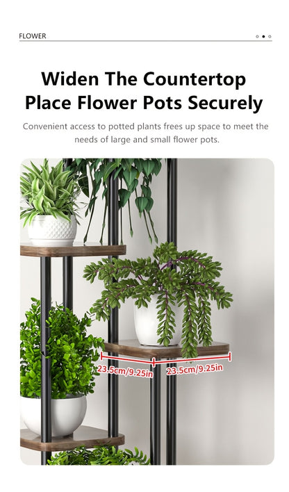 Support à plantes en bois, métal pour salon et maison – vue détaillée 11