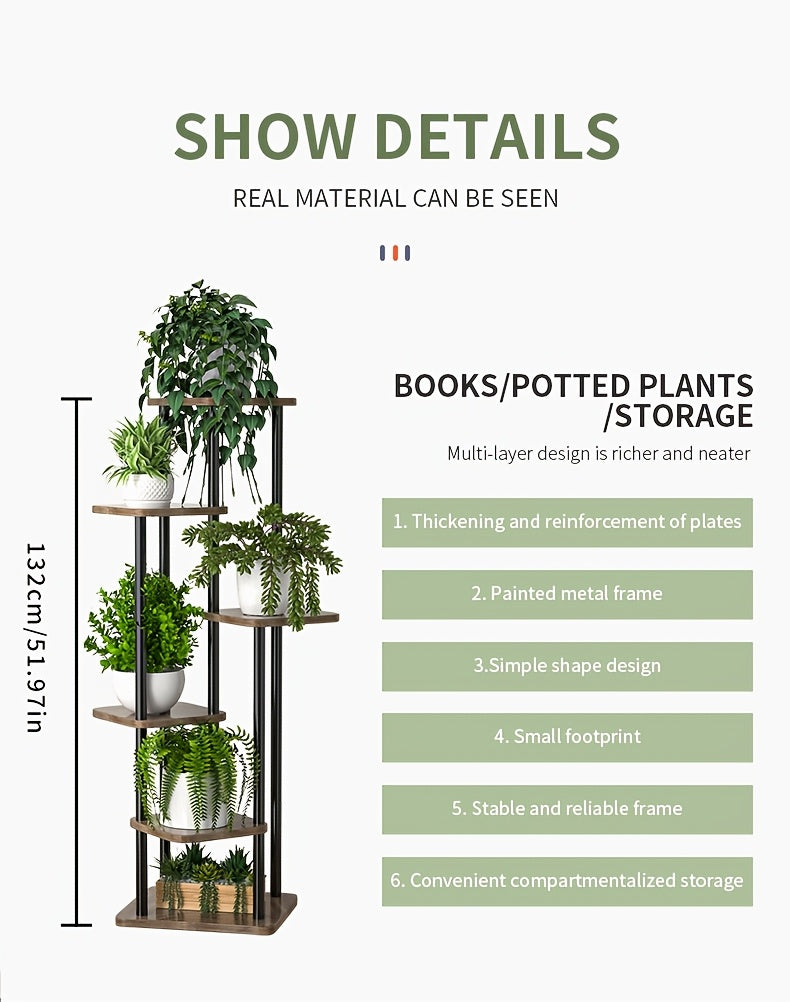 Support à plantes en bois, métal pour salon et maison – vue détaillée 13