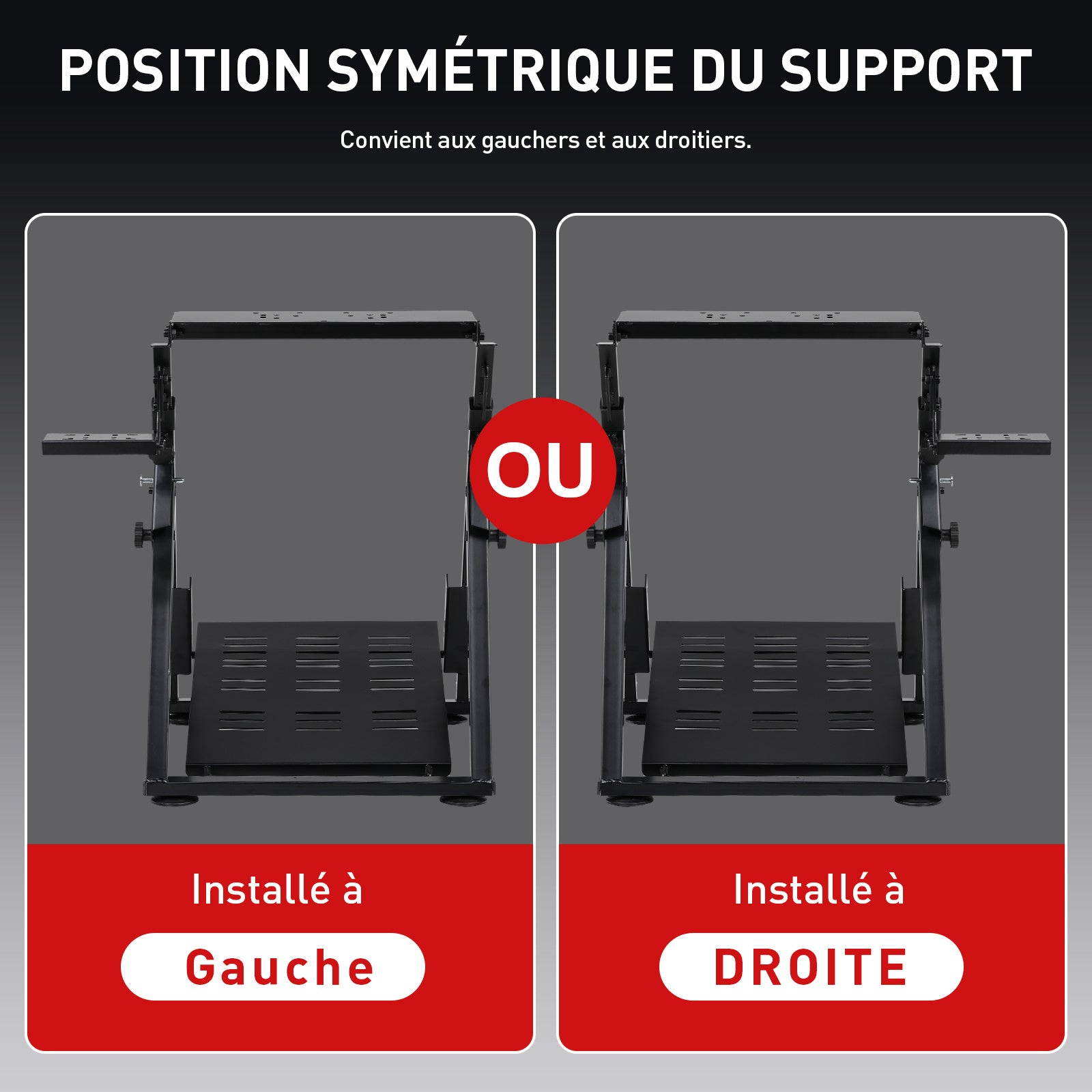 Support Volant, ROUGE pour Volant Gaming Retour de Force et quotidien – vue détaillée 10