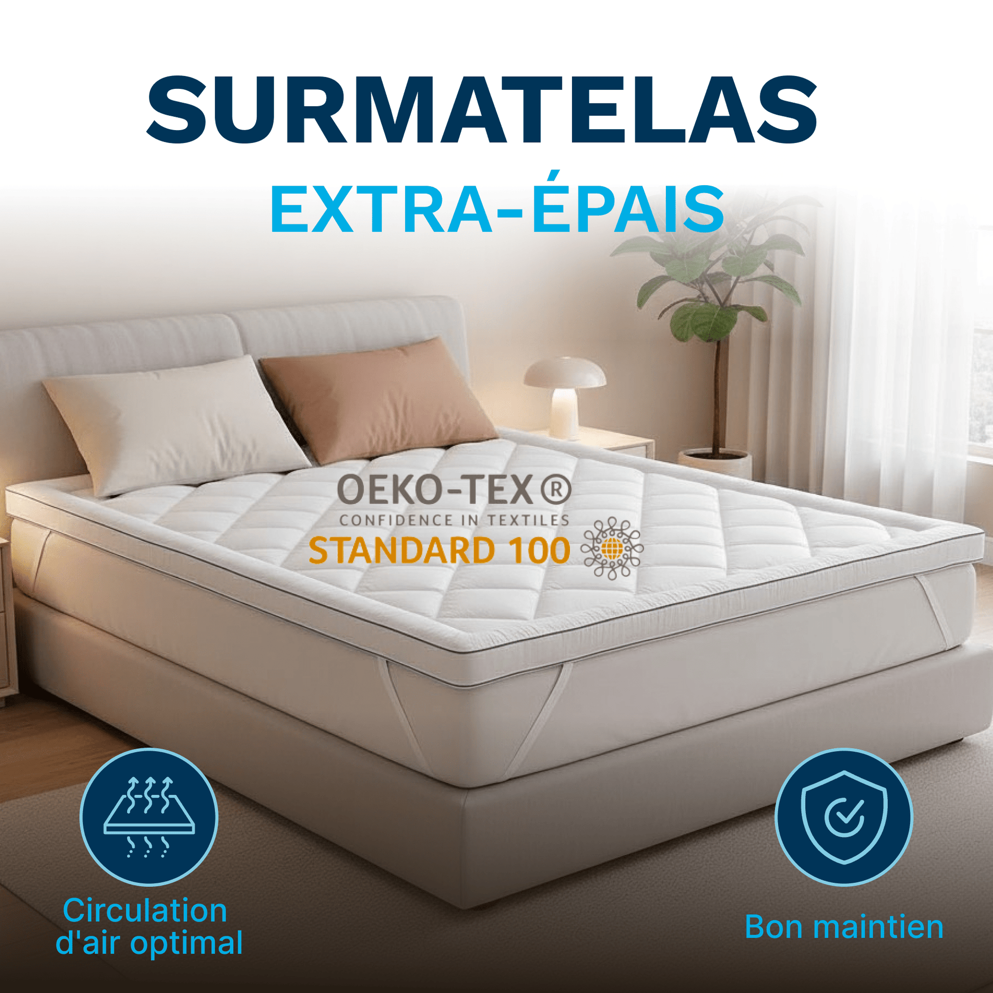 Surmatelas, 800 g pour chambre et lit – vue détaillée 4