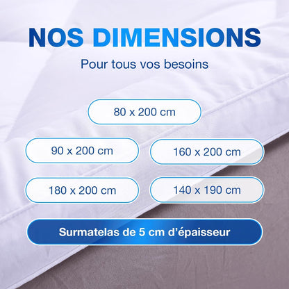 Surmatelas, 800 g pour chambre et lit – vue détaillée 17