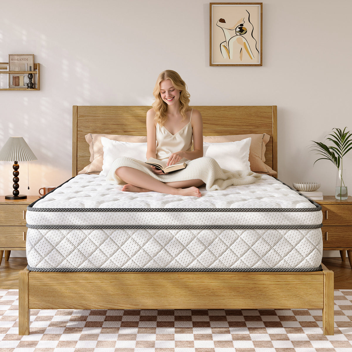 Surmatelas, blanc pour chambre et lit – vue détaillée 6