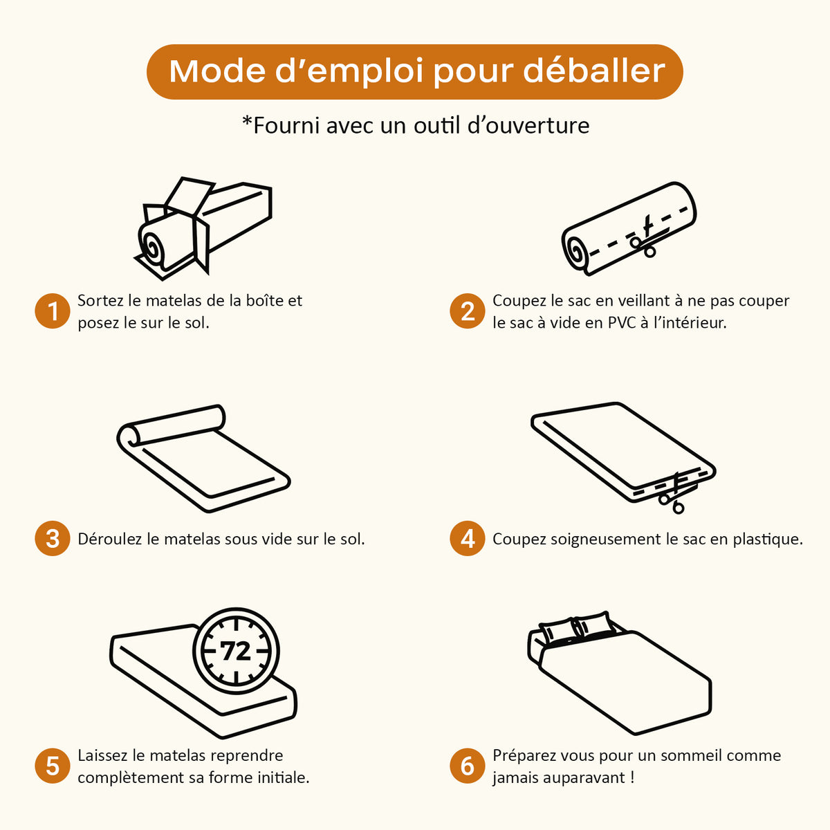 Surmatelas, blanc pour chambre et lit – vue détaillée 7