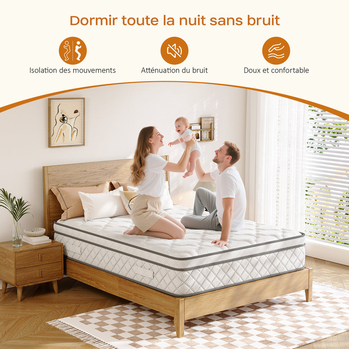 Surmatelas, blanc pour chambre et lit – vue détaillée 9