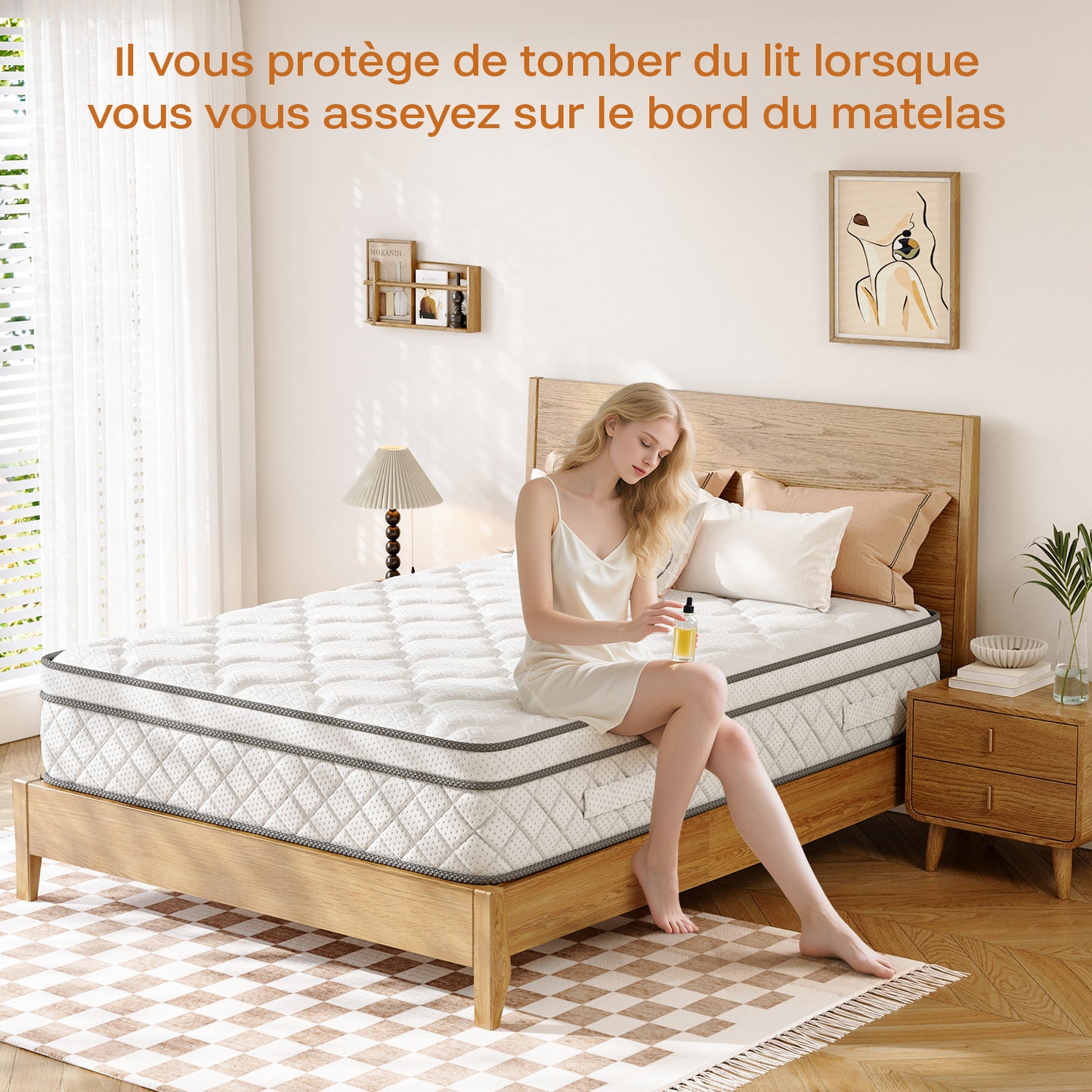 Surmatelas, blanc pour chambre et lit – vue détaillée 10