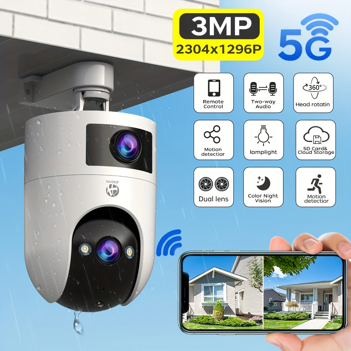 Surveillance à double objectif, 5G pour quotidien et maison – vue principale